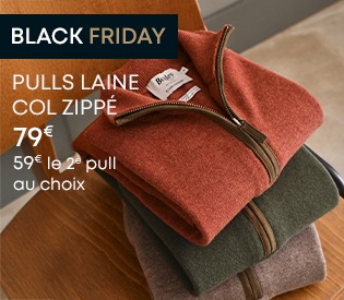 Pulls zippés en laine, promotion Black Friday