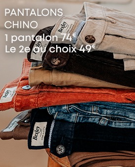 Pantalons chino homme déclinés en plusieurs coloris