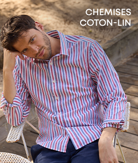 Homme portant une chemise coton-lin