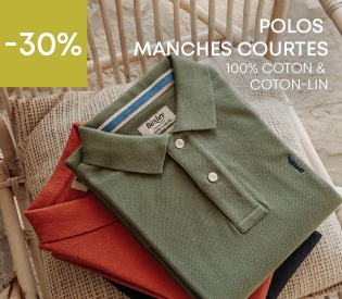 Polos manches courtes en coton et coton-lin