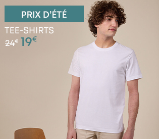 T-shirt blanc classique pour homme en coton