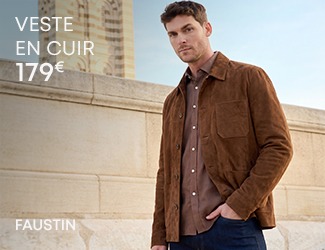 Homme portant une veste en cuir suédé marron avec une chemise marron pour un style élégant