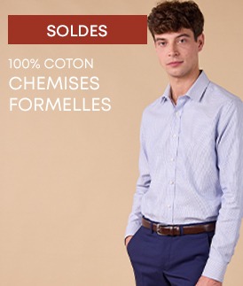 Chemise formelle 100% coton portée par un homme