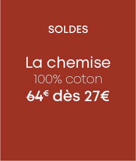 Offre spéciale sur les chemises 100% coton