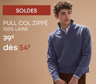 Homme portant un pull col zippé en laine