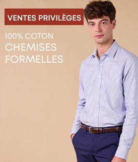 Chemise formelle 100% coton portée par un homme