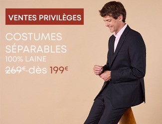 Homme portant un costume séparé en laine