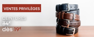 Ceintures en cuir noir et marron