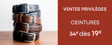 Pile de ceintures en cuir noir et marron – dès 19€