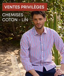 Homme portant une chemise coton-lin