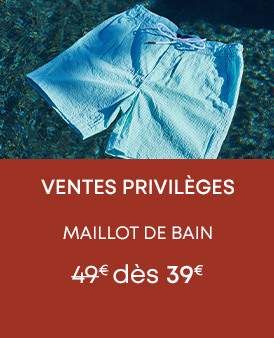 Maillot de bain rayé rouge, blanc et bleu pour homme