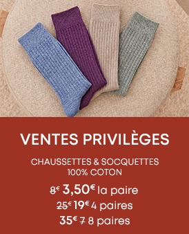 Chaussettes et socquettes 100% coton homme – Ventes Privilèges dès 3,50€ la paire