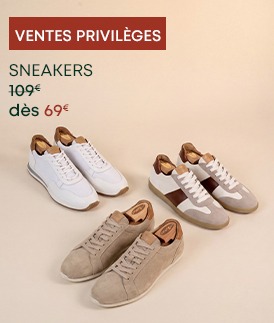 Sneakers homme en cuir et suède – Ventes Privilèges dès 69€