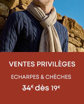 Écharpes et chèches homme – Ventes Privilèges dès 19€
