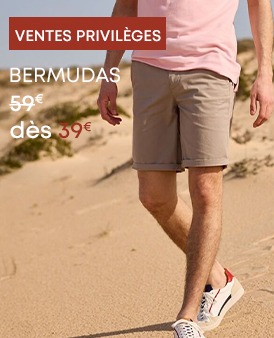 Bermuda chino homme beige
