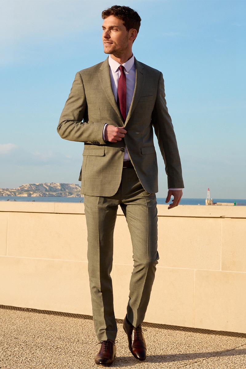 Costume Lazare Kaki Clair Chiné