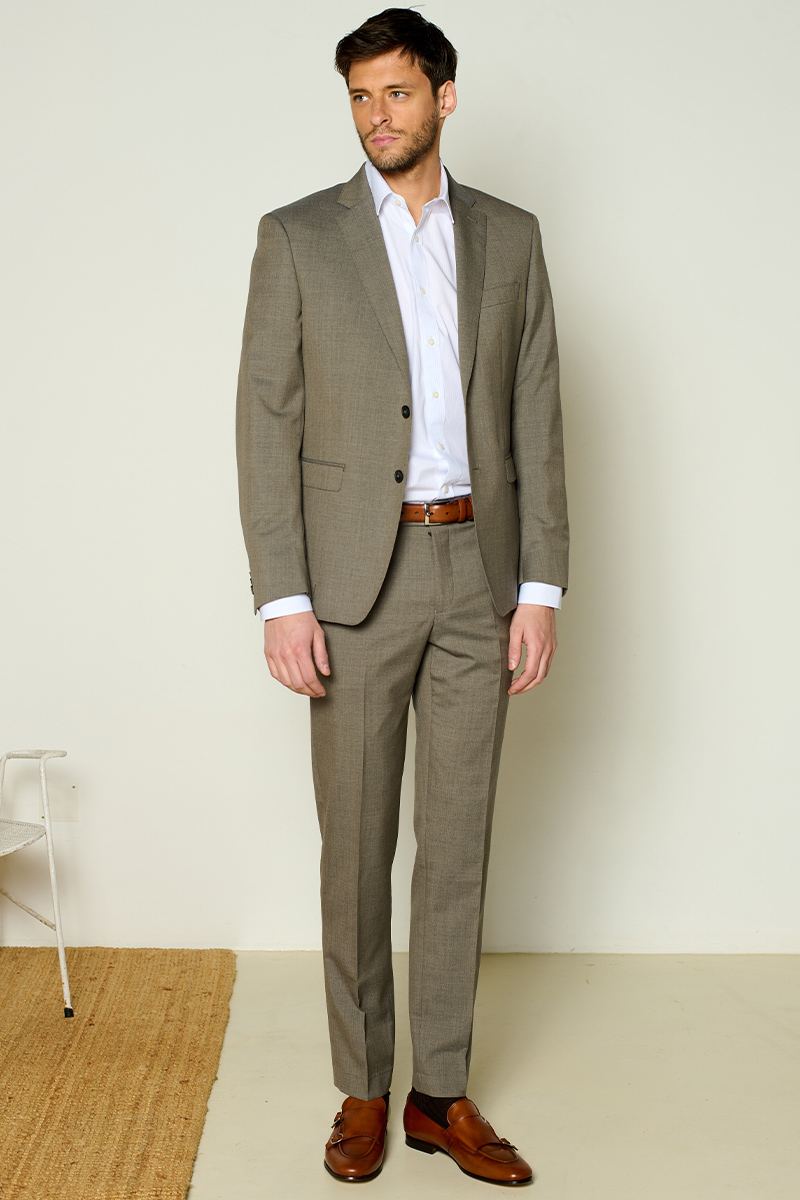 Costume lazare Taupe chiné sobre et élégant.