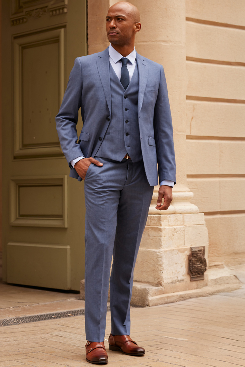 Costume Lazare Bleu clair chiné