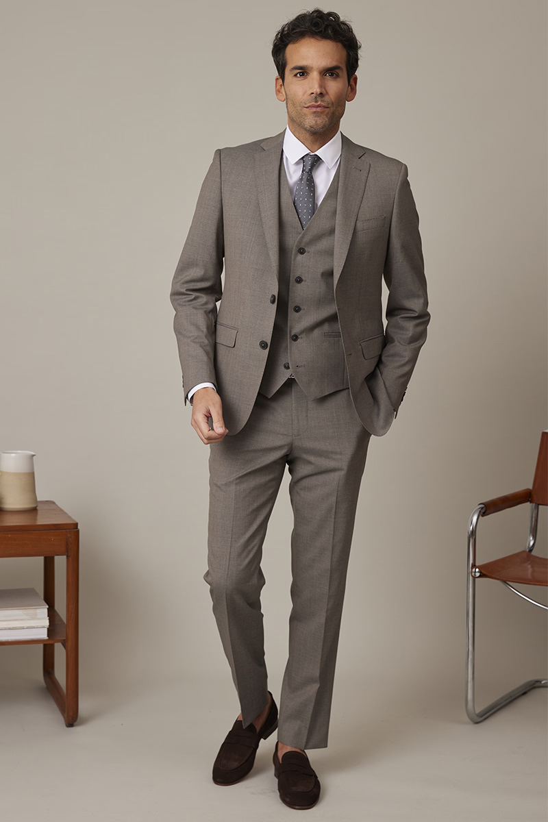Costume Lazare taupe chiné