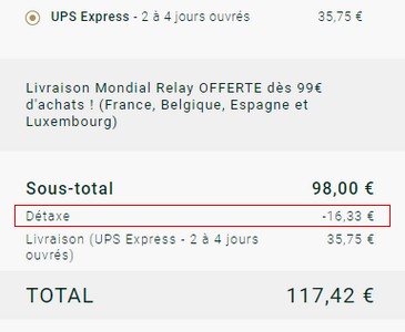 Détaxe hors UE