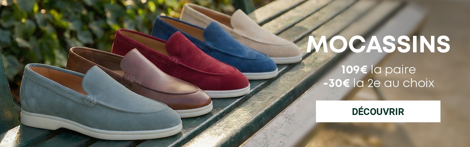 Mocassins homme cuir et daim couleurs été