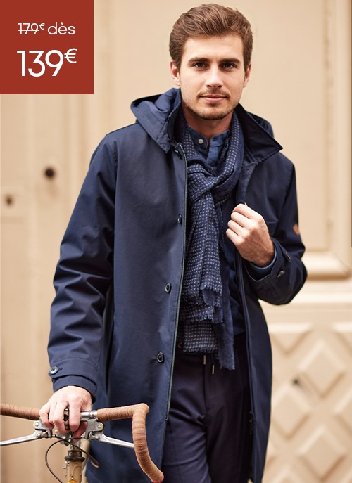 Parka beige pour homme en promotion.