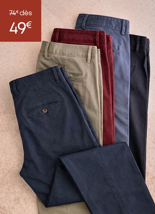 Sélection de pantalons chinos pour homme