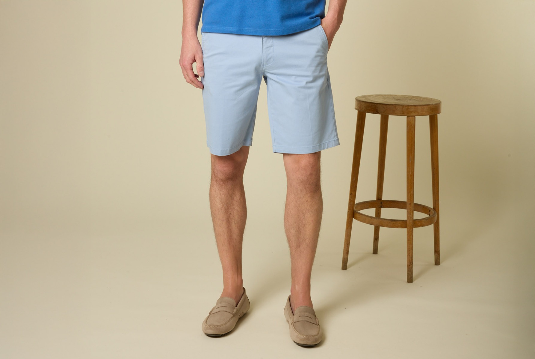 Bermuda chino homme - Bleu Azur Clair - BARRY - Bermuda homme bleu azur clair