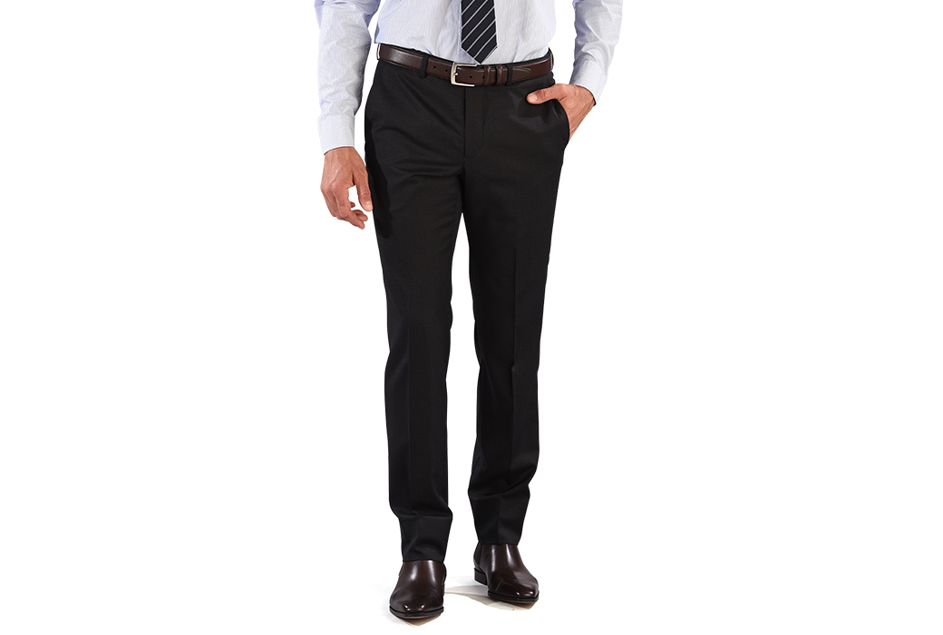 bexley pantalon de costume homme anthracite, coupe ajustée, 100% laine