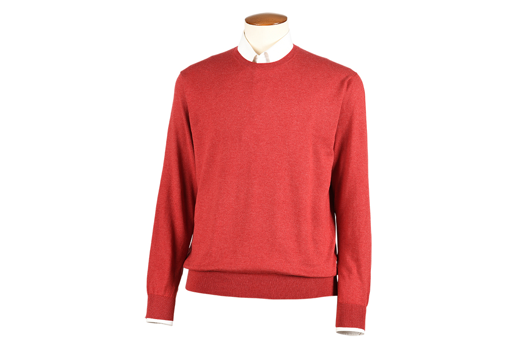 pull homme, rouge chiné