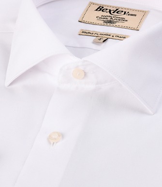 CHEMISE BLANCHE COTON POPELINE - COL ITALIEN - LUDOVICO CLASSIC - Chemise homme Manches longues - 100% coton - Coupe ajustée