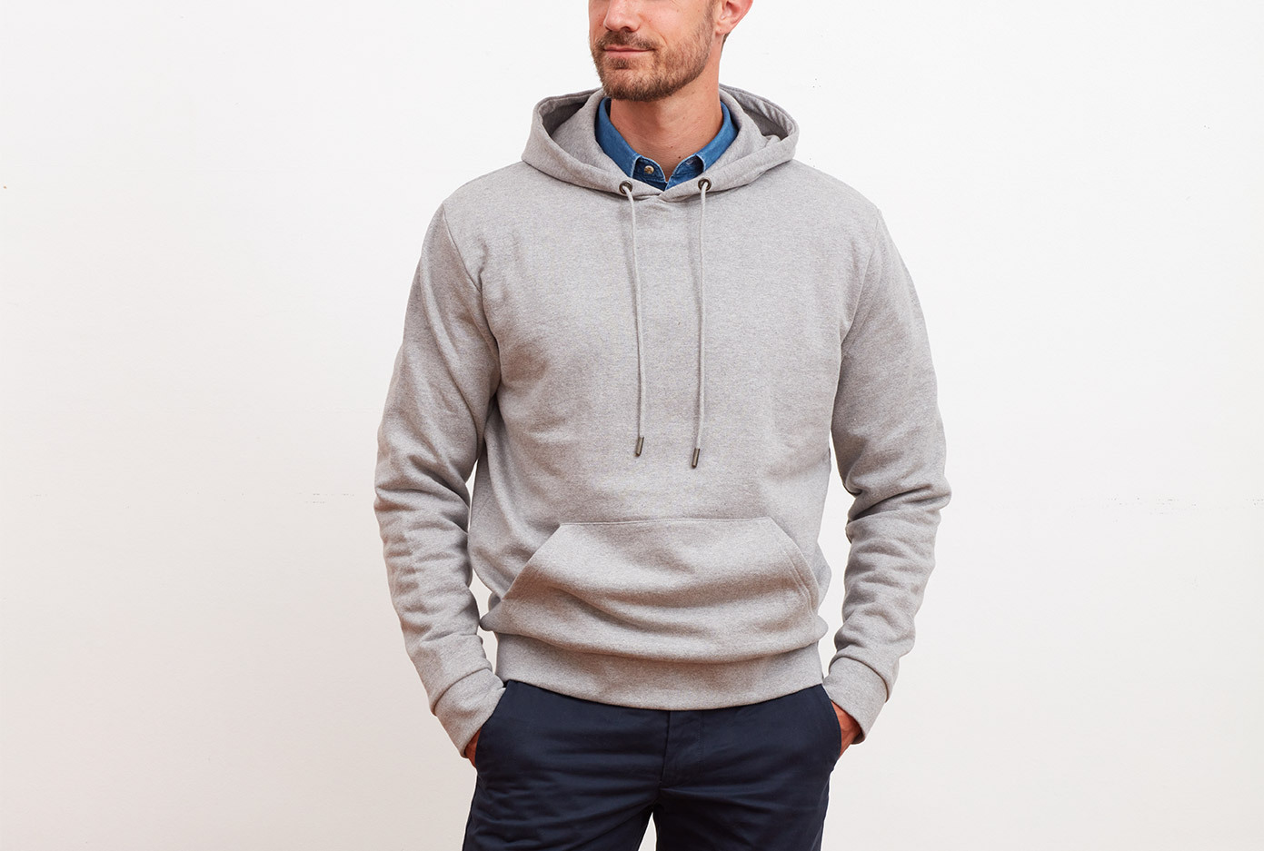 pull homme, gris chiné