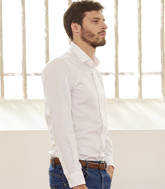 BEST-SELLER CHEMISE EN TWILL DE COTON BLANC - CAUBERT - Chemise homme Manches longues - Chemise ajustée coton twill