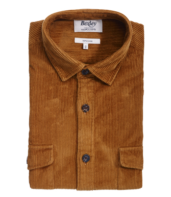 +9 couleurs SURCHEMISE EN VELOURS CHAMOIS - VICTORIN - Surchemise homme Manches longues - 100% coton - Coupe ajustée raccourcie