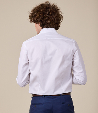 CHEMISE BLANCHE À BOUTONS DE MANCHETTES - OTELLO - Chemise homme Manches longues - Col italien - Coupe ajustée