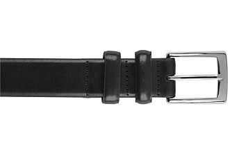 Ceinture costume homme en cuir Noir - RAMSGATE SILVER