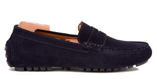 Mocassin été homme cuir Velours Marine - FERGUSON