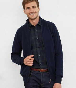 Gilet zippé homme laine Bleu Marine - KANE