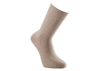 Chaussettes homme coton lin avec côtes Kaki Chiné