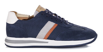 Sneakers homme Velours Marine et Blanc - KEILIRA