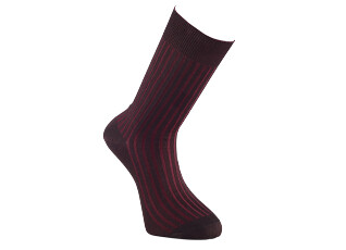 Chaussettes ville homme fil d’Écosse Marron et Rouge