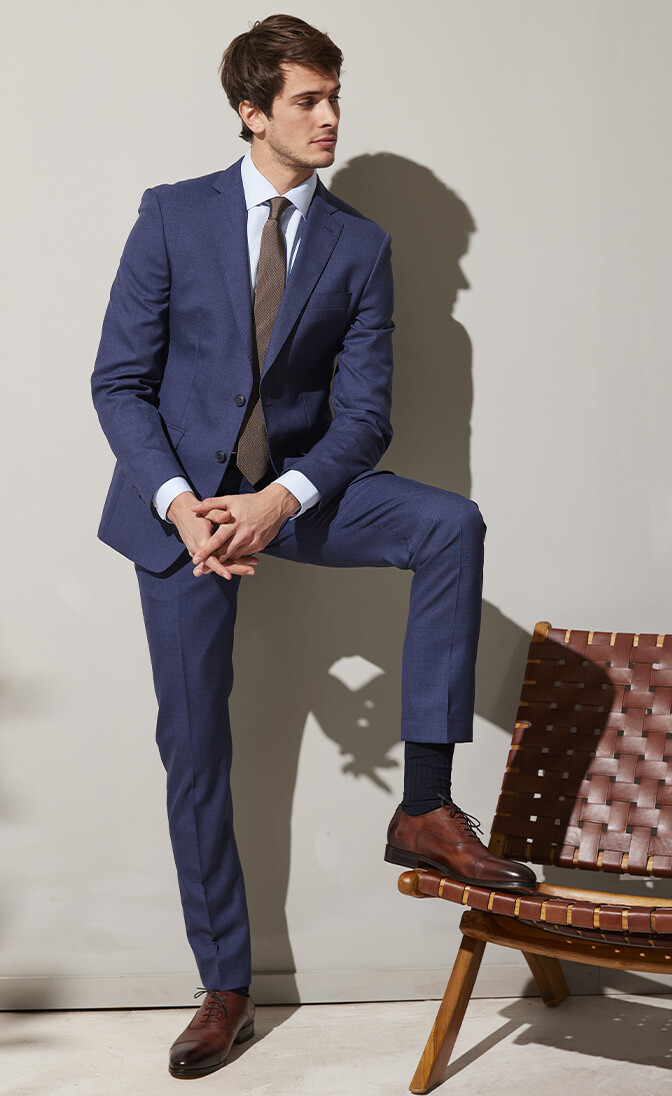 Costume Lazare bleu chiné