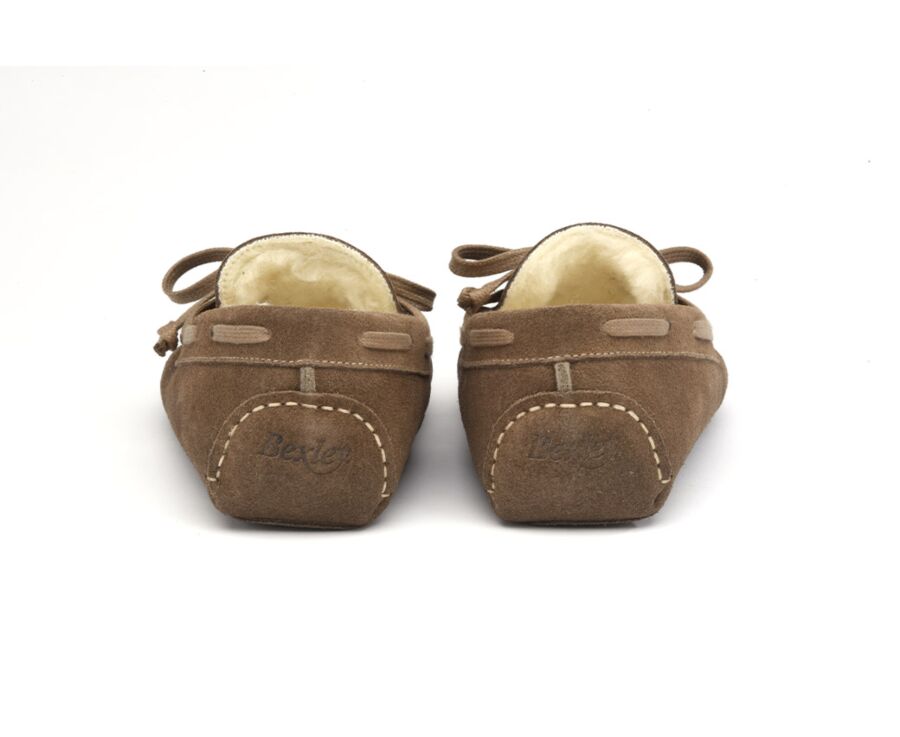 Chaussons homme croûte de velours Taupe | Bexley