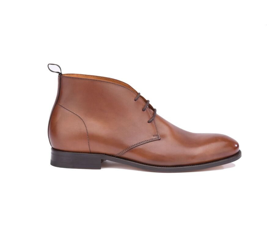 bottines lacets cognac homme