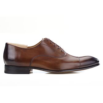 Richelieu homme Cognac patiné semelle cuir Brisbury Bexley