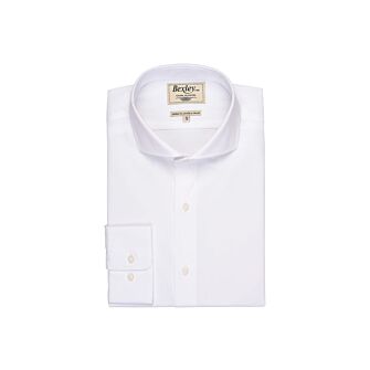 Chemise blanche coton double fil - Col italien Gianni | Bexley