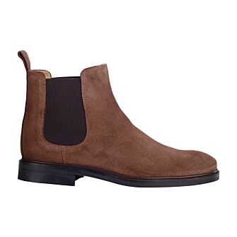 Chelsea boots cuir homme Velours brun - FANGLER GOMME CITY II