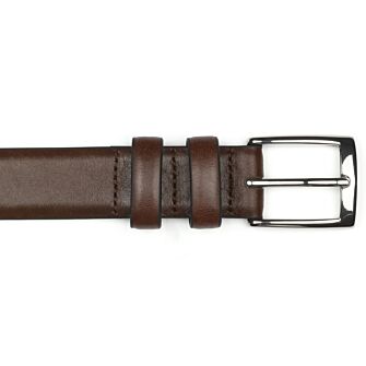 Ceinture costume homme en cuir Marron patiné - RAMSGATE SILVER