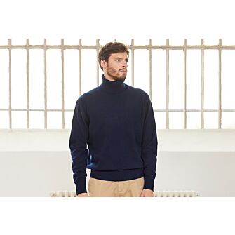 Pull col roulé homme Bleu Marine - KENNERIC