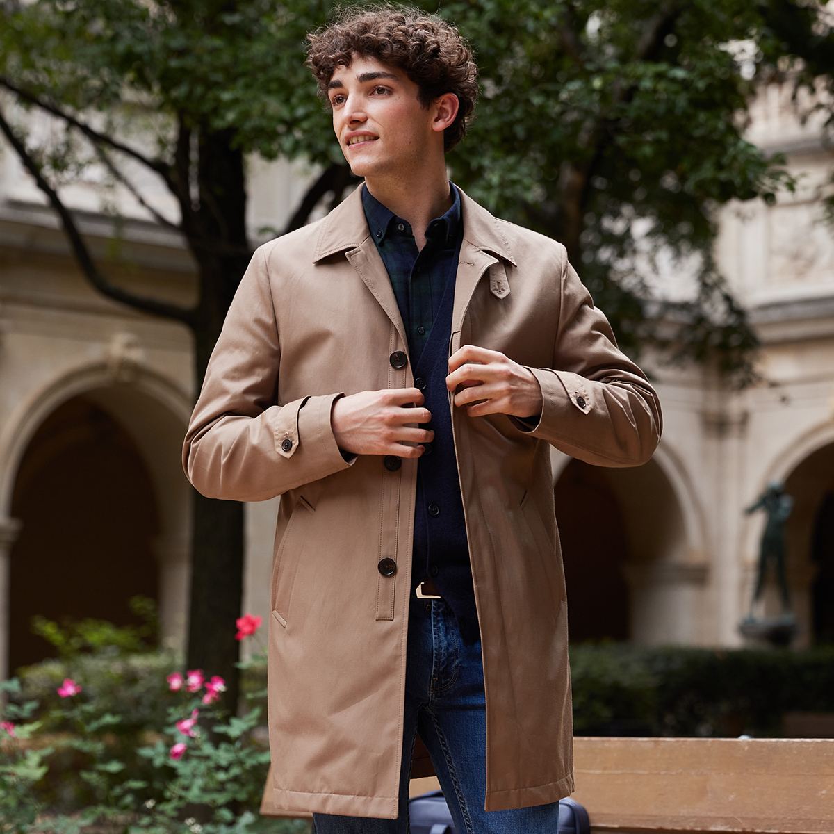 Trench homme Beige Foncé - AURÈLE II - Trench homme beige foncé